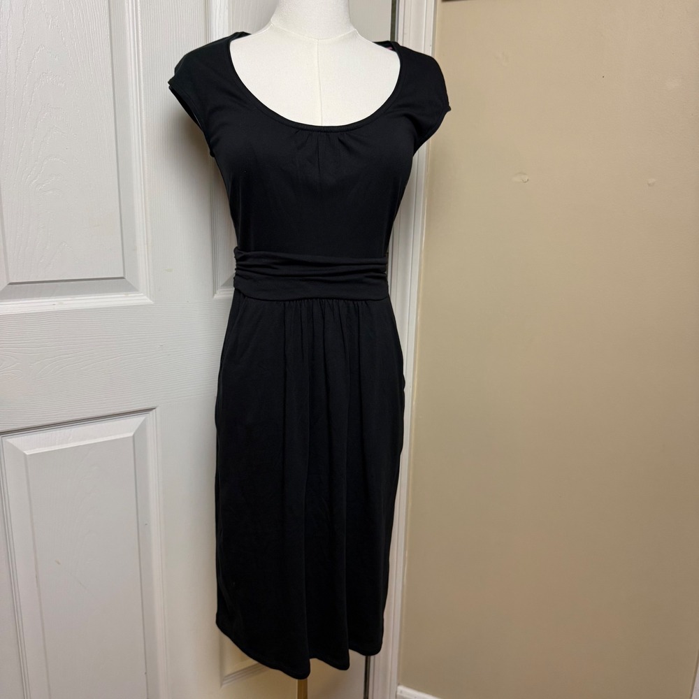 Boden Black Margot Jersey Scoop Neck Empire Waist Pocket Dress WW187 US 4P UK 8P